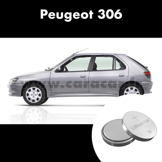 Pile clé Peugeot 306 1 generation [restyling] (1997/2002). Pile de remplacement pour clé de voiture. Batterie de clé de voiture. 