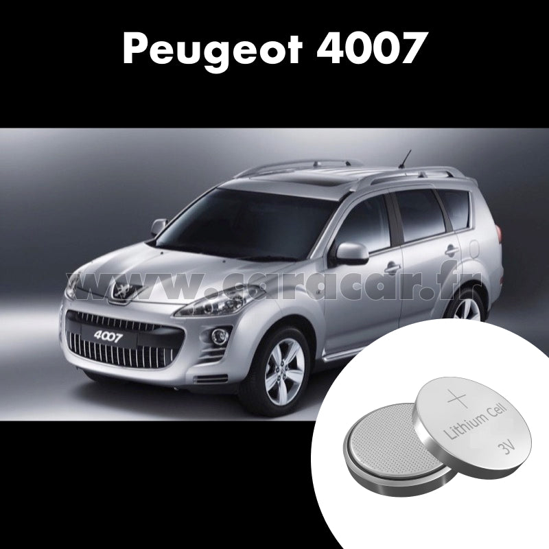 Pile clé Peugeot 4007 1 generation (2007/2012). Pile de remplacement pour clé de voiture. Batterie de clé de voiture.