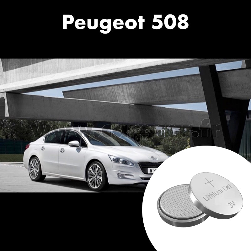Pile clé Peugeot 508 1 generation (2010/2014). Pile de remplacement pour clé de voiture. Batterie de clé de voiture. 
