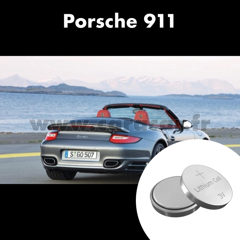 Pile clé Porsche 911 997 [restyling] (2008/2013). Pile de remplacement pour clé de voiture. Batterie de clé de voiture. 