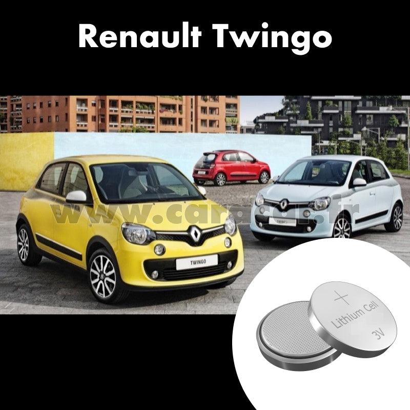 Pile clé Renault Twingo 3 generation (2014/2020). Pile de remplacement pour clé de voiture. Batterie de clé de voiture.