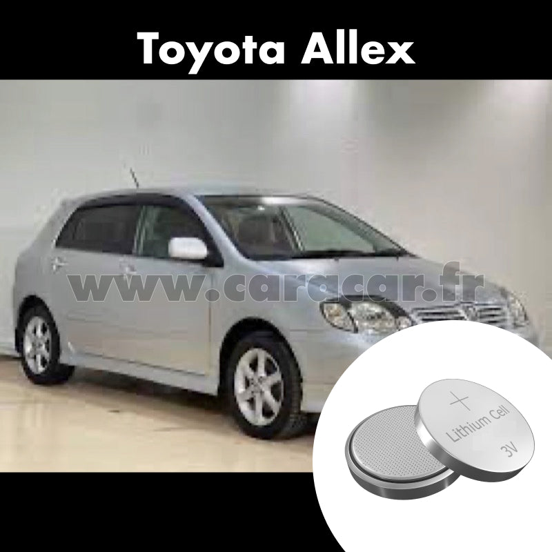 Pile clé Toyota Allex E120 (2001/2002). Pile de remplacement pour clé de voiture. Batterie de clé de voiture. 