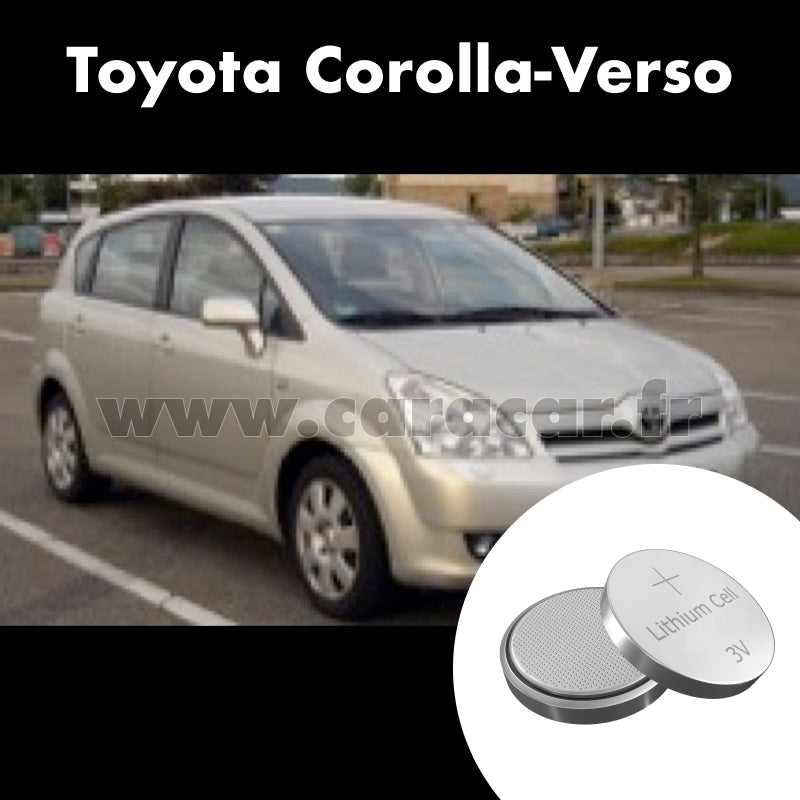 Pile clé Toyota Corolla Verso Toyota Corolla Verso I (2001/2004). Pile de remplacement pour clé de voiture. Batterie de clé de voiture. 