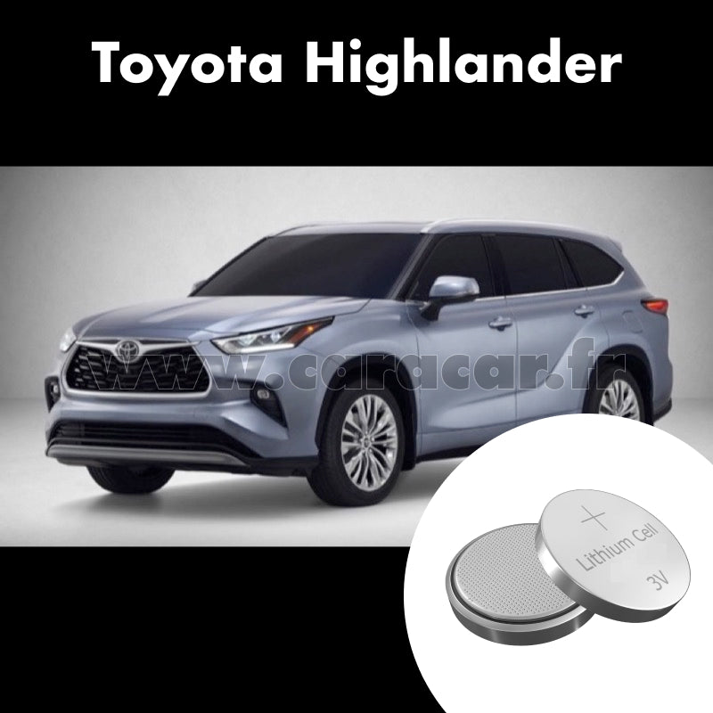 Pile clé Toyota Highlander 3 generation [restyling] (2016/2020). Pile de remplacement pour clé de voiture. Batterie de clé de voiture. 
