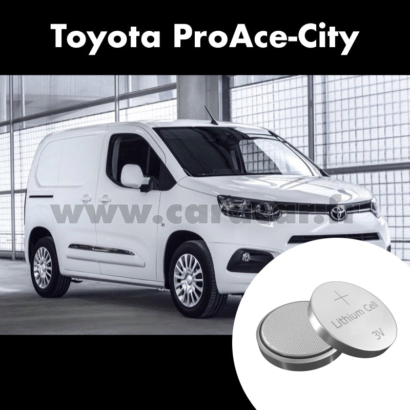 Pile clé Toyota ProAce City 1 generation (2019/2023). Pile de remplacement pour clé de voiture. Batterie de clé de voiture. 